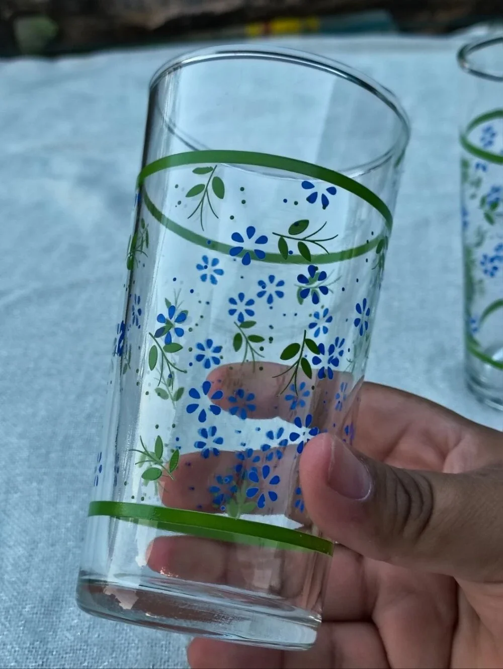 Set of 4 Vintage Ditzy Floral Drinking Glasses